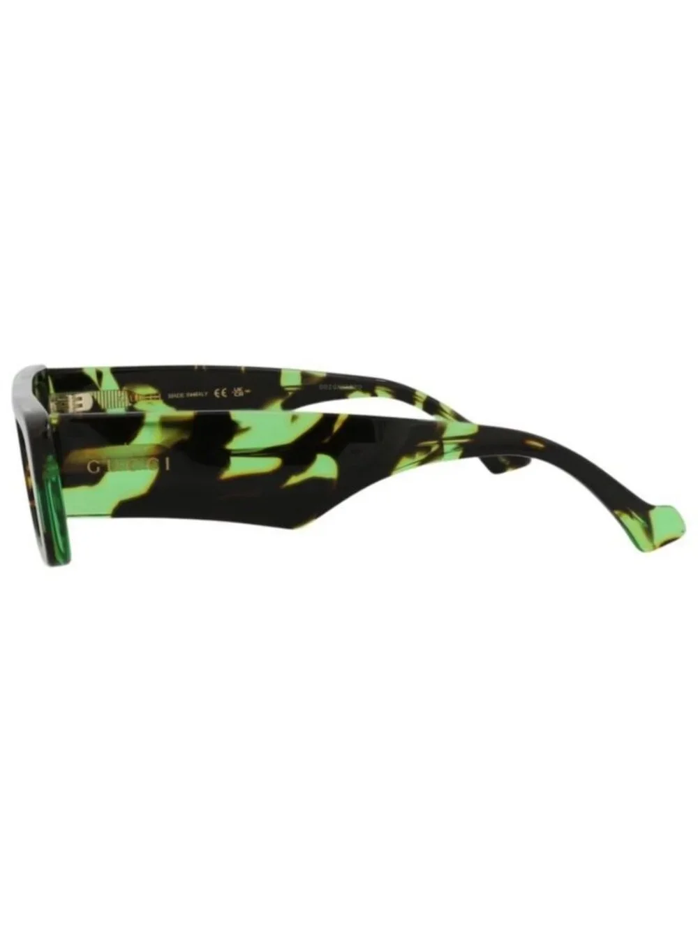 New Gucci Mens Square/Rectangle Havana Havana Green Fashion Designer Sunglasses
